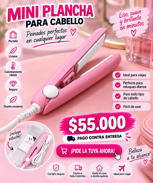 Mini Plancha para Cabello | Compacta y Práctica para Viajes