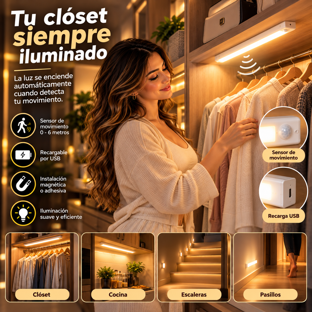 Luz LED con Sensor de Movimiento