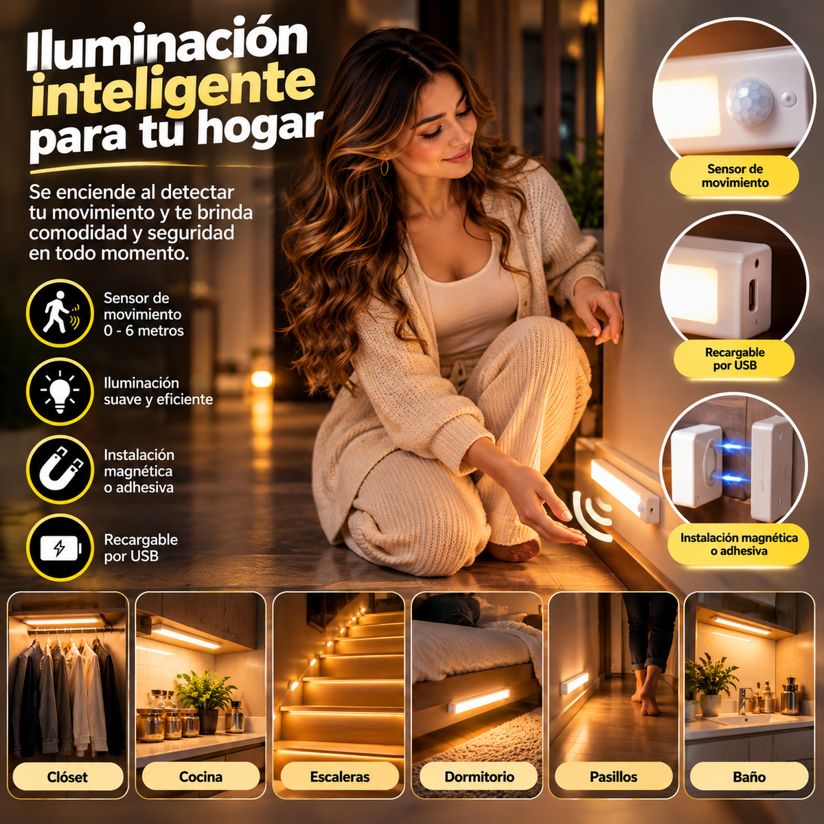 Luz LED con Sensor de Movimiento