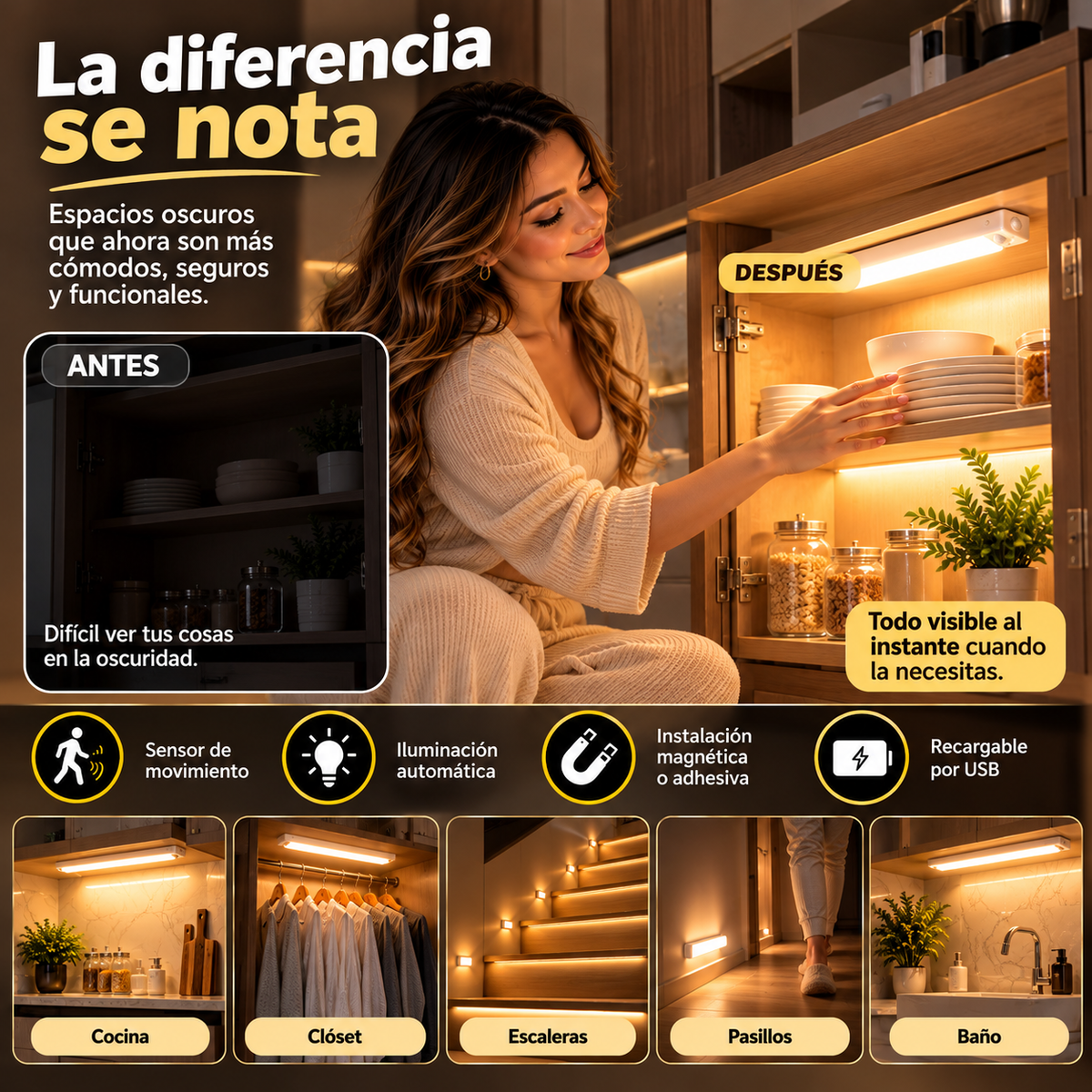 Luz LED con Sensor de Movimiento