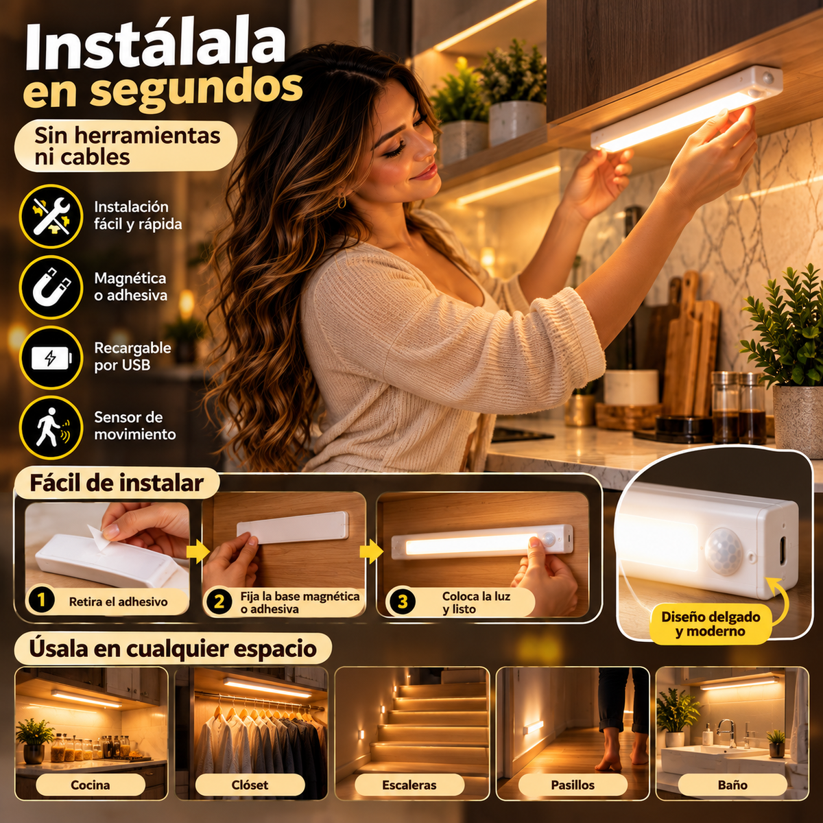 Luz LED con Sensor de Movimiento